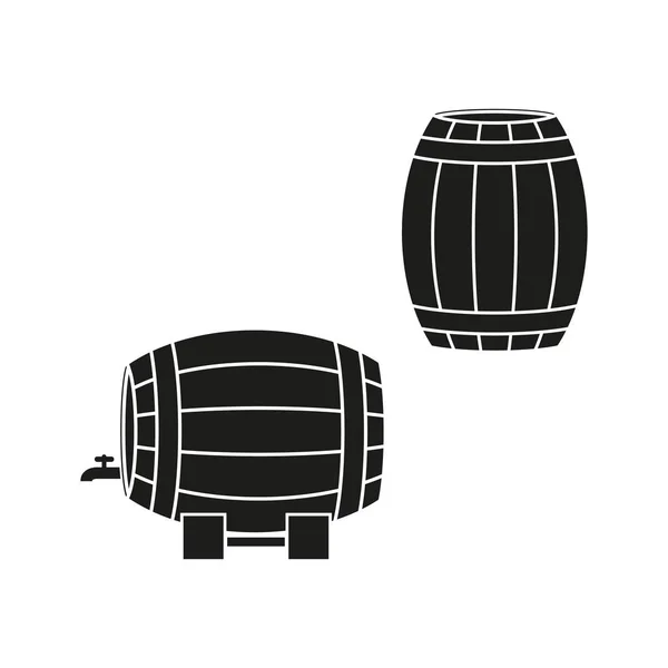 Een vaten wijn of bier pictogrammen — Stockvector
