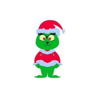 Bir Noel simge hasta yeşil kızgın