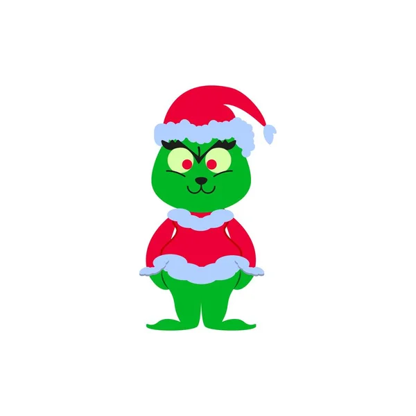 Una Navidad enojada de icono verde enfermo — Vector de stock