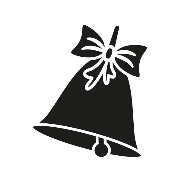 Zvon vánoční nebo školní ikony černá — Stockový vektor