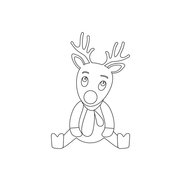 Un ciervo el icono de Navidad día de fiesta — Archivo Imágenes Vectoriales