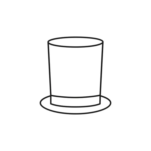 Шляпный цилиндр для контура иконы джентльмена — стоковый вектор