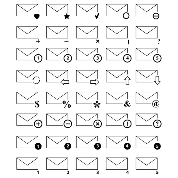 Satz von Umschlägen Symbole E-Mail kontaktieren Sie uns — Stockvektor