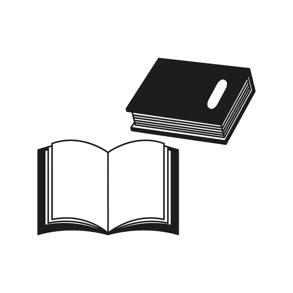 A few books of black icon or a e-book read — Stock Vector