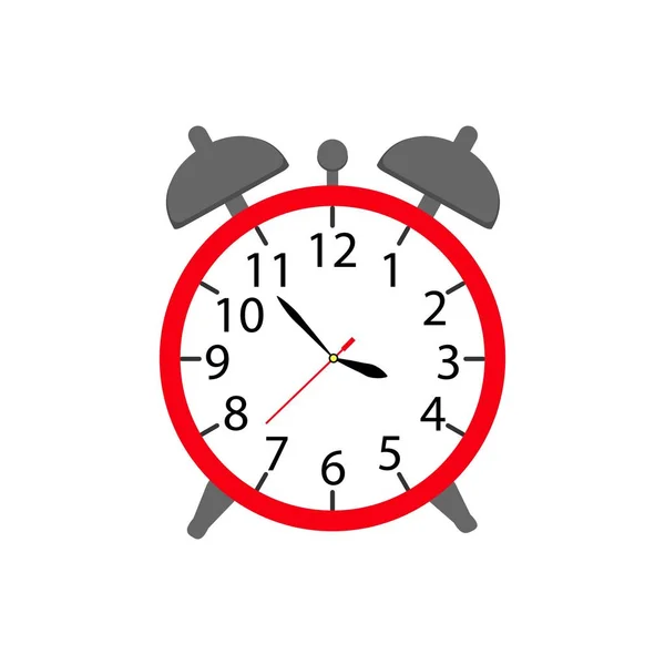 Alarma un icono de reloj en la vajilla de color — Vector de stock