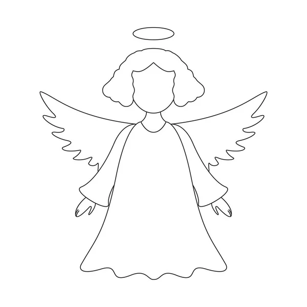 Un ángel de Navidad del icono Feliz Navidad — Vector de stock