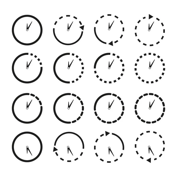 一组不停止图标的时钟 — 图库矢量图片