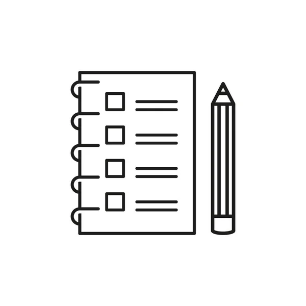 Lista de verificação com um lápis para fazer ícone de esboço de lista Vetor De Stock