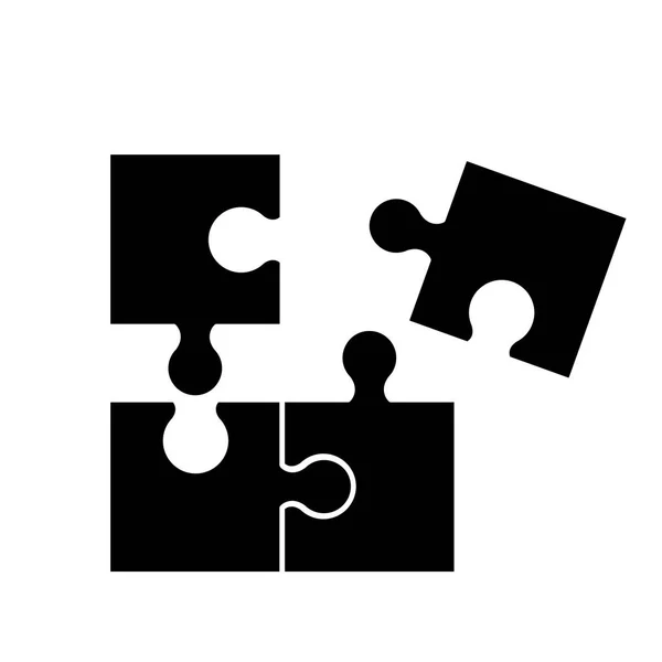 Puzzle di icone nere buona abilità di gioco — Vettoriale Stock