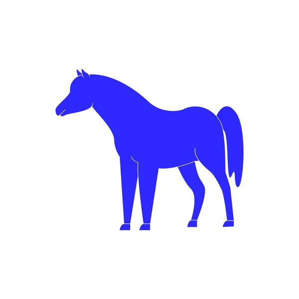 Значок лошади синего цвета победитель — стоковый вектор