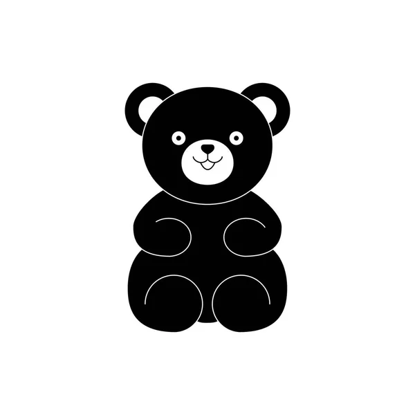 Bear teddy toy icon for baby gift — Stock Vector