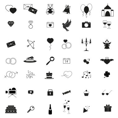 Mutlu gün simgeleri aşk günü seti