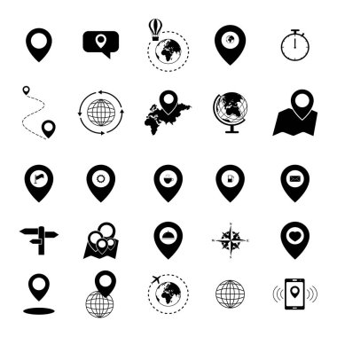 Pin işaretçisinin harita simgeleri kümesi