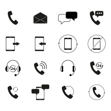 Destek sohbet geri arama posta simgeler kümesi