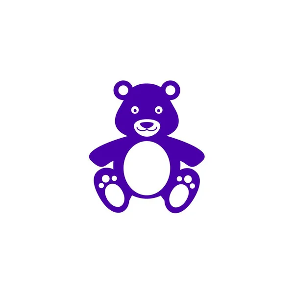 Bear Teddyspielzeug Symbol in blauer Farbe — Stockvektor