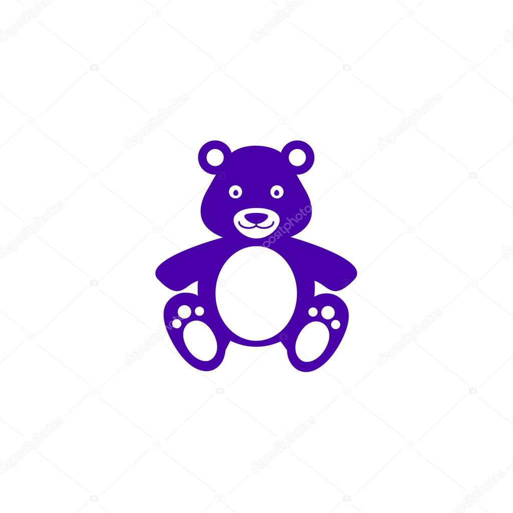 Bear teddy toy icon in blue color