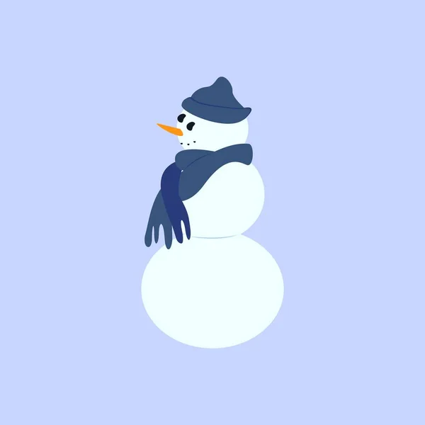 Икона снеговика зимнего прохладного праздника — стоковый вектор
