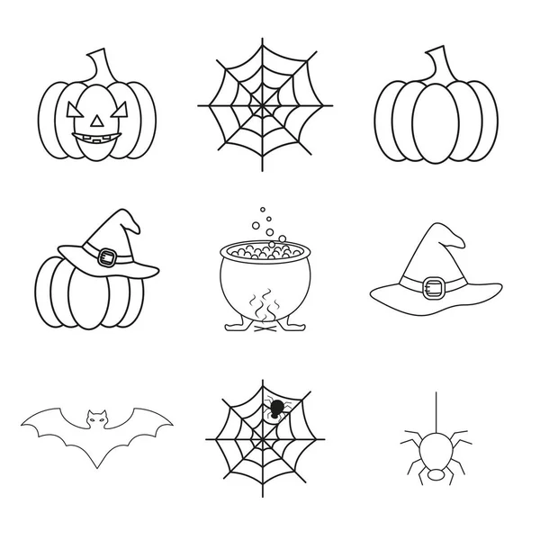 Conjunto de Halloween de los iconos del conjunto — Vector de stock