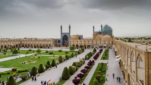 Nags-én Dzsahán tér Esfahan, Irán. Légifelvételek — Stock Fotó