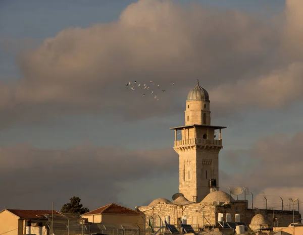 Minarete Mesquita Omer Cidade Velha Jerusalém Israel — Fotografia de Stock