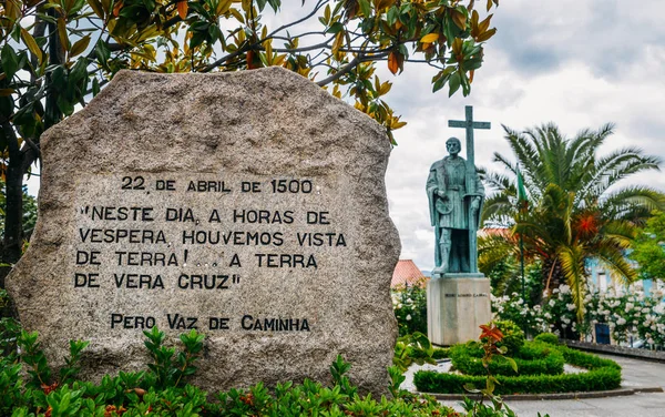 Pedro Alvares Cabral, 1500 yılında onun yerli kasabada Belmonte Brezilya arazi keşfeden gezgin heykeli