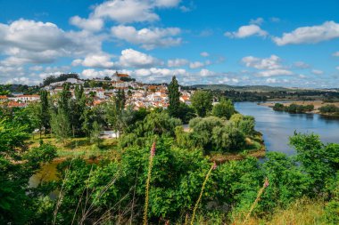 Landscape of Constancia. Santarem, Ribatejo, Portugal, where rivers Tejo and Zezere meet clipart