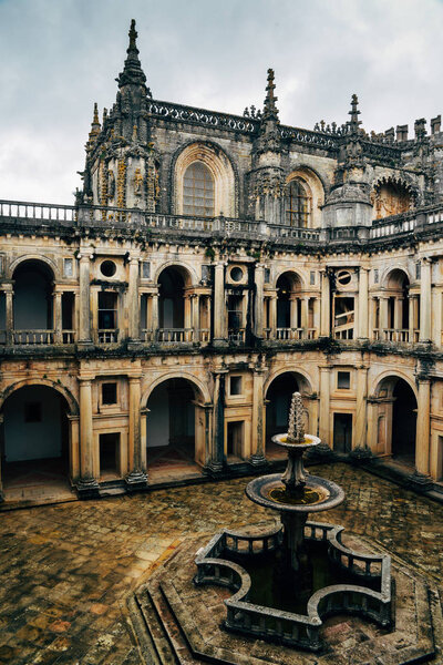Claustro de D. Joao III, courtyard at 12th-century Convent of Christ in Tomar, Portugal UNESCO World Heritage Site Ref: 264