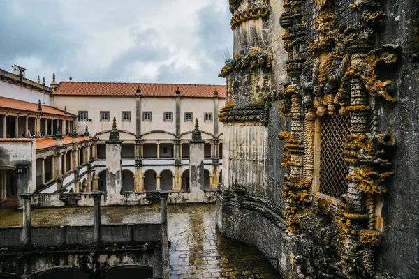 Tomar Portugal Junio 2018 Fachada Del Convento Cristo Con Famosa — Foto de Stock