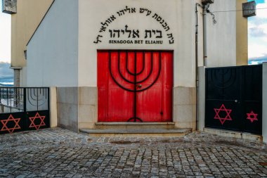 Belmonte Portekiz, uzun gizli Yahudi cemaati Beit Eliyahu Sinagogu cephe kurulan 1996
