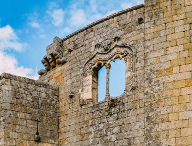 16. yüzyıl Portekizli kaşif, yeni dünya, Pedro Alvares Cabral 1500 Belmonte Castle, Portekiz, Doğum yeri, Manuelin tarzı pencere çerçevesi