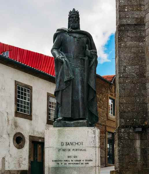 Statue of 12th century King Sancho I, the second King of Portugal, Guarda, Portugal — Stock Photo, Image