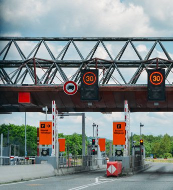 Ücretli Otoban, otoyol istasyonu Fransa, noktasından geçen arabalar peage