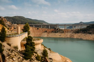 Blue-green water reservoir of Contreras, near Valencia, Spain clipart