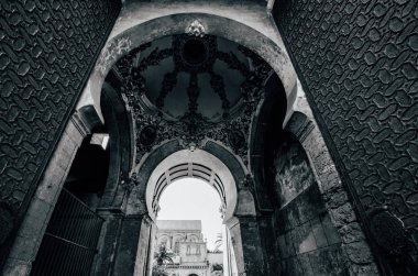 La Endülüs Katedrali Belltower Cordoba, İspanya - UNESCO Dünya Miras Listesi girişine geniş açı