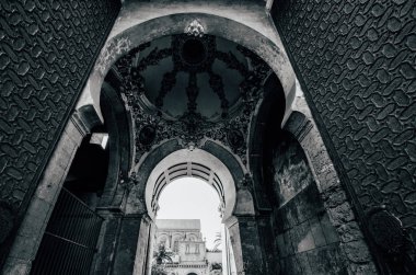 La Endülüs Katedrali Belltower Cordoba, İspanya - UNESCO Dünya Miras Listesi girişine geniş açı