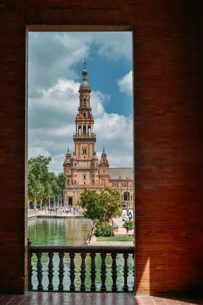 Frame van Plaza de España in Sevilla, Spanje — Stockfoto