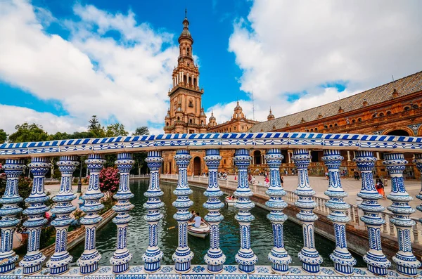 Seville Spanien Juli 2018 Der Spanische Platz Plaza Espana Befindet — Stockfoto