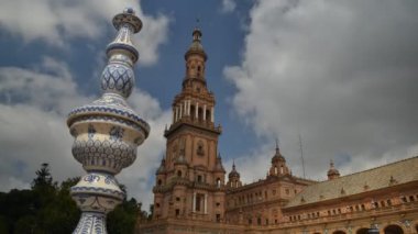 Timelapse, Plaza de Espana Seville, Endülüs, İspanya