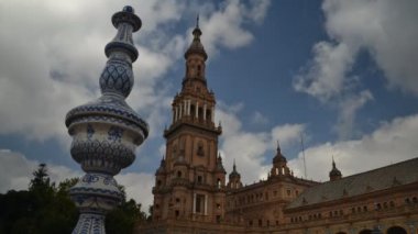 Timelapse, Plaza de Espana Seville, Endülüs, İspanya