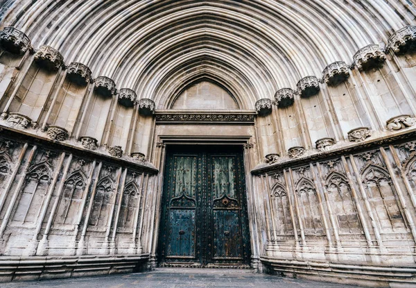 Puerta Sur, Catedral de Santa María de Girona, Girona, Cataluña, España . —  Fotos de Stock