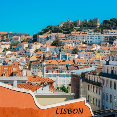 Tipik Saint George görünümünün, Portekiz Baixa ve Lizbon kale mimarisinde görünümünü.