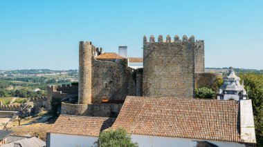 Ortaçağ Kalesi, Obidos, Portekiz, Avrupa'nın yüksek perspektif görünüm