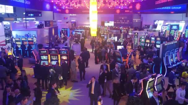 2019年2月6日 Ice London 是一个 B2B 赌博活动 真正汇集了国际在线和离线游戏行业 包括该行业专家的研讨会 — 图库视频影像