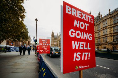 Anti-Brexit protestocular Londra'da Westminster dışında