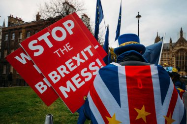 Anti-Brexit protestocular Londra'da Westminster dışında