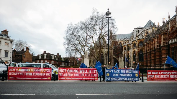 Anti-Brexit demonstranten buiten Westminster in Londen, Verenigd Koninkrijk — Stockfoto