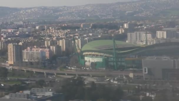 Vista aérea del exterior del estadio Jose Alvalade. Estadio local del Sporting Clube de Portugal — Vídeo de stock