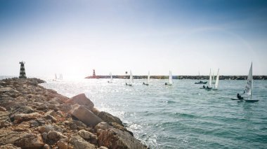 Uluslararası denizcileri Rüzgar yelkenli tekneler Vilamoura Marina, Portekiz girme