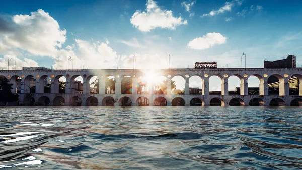 Manipulación digital de los Arcos coloniales de Lapa del siglo XIX, Río de Janeiro, Brasil — Foto de Stock