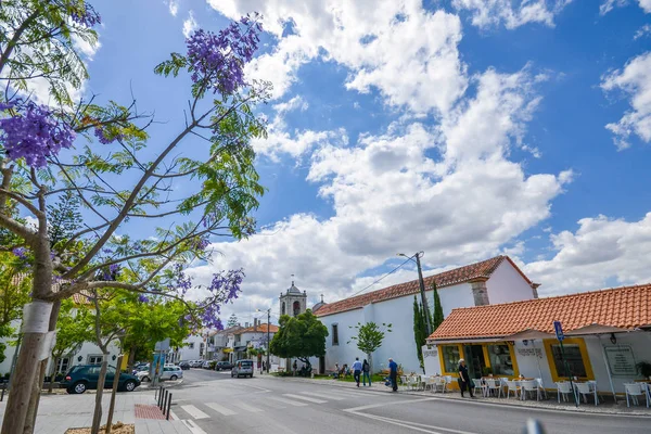 Vista general de la calle del centro histórico de Azeitao, Setúbal, Portugal — Foto de Stock